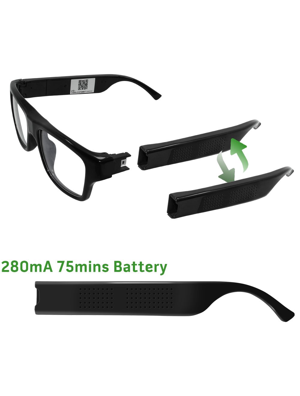 Hidden camera spy fashion glasses