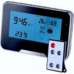 WiFi Clock & Weather Station Spy Camera frontal view
