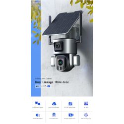 4G Solar PTZ Security Camera AI Human Tracking Dual Lens