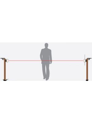 wireless late gate alert with a person walking through a beam set