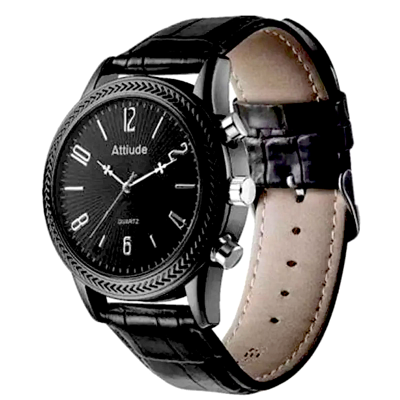 HD 1080P Sports Watch Camera showing the leather wristband