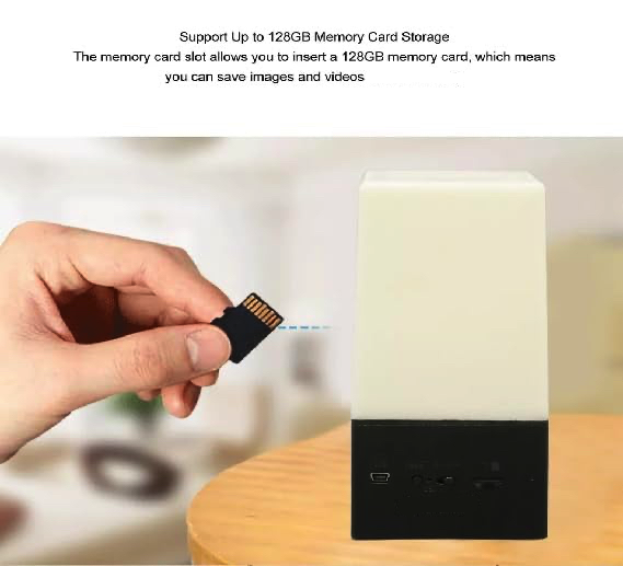 wifi night light spy camera micro SD card