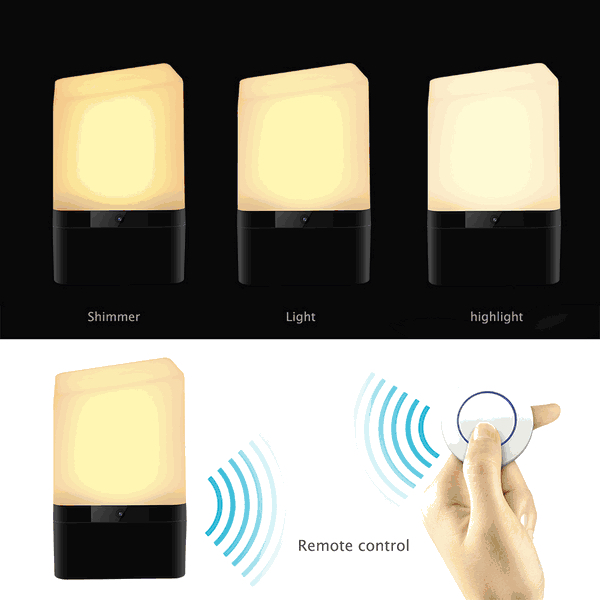 wifi night light spy camera frontal view