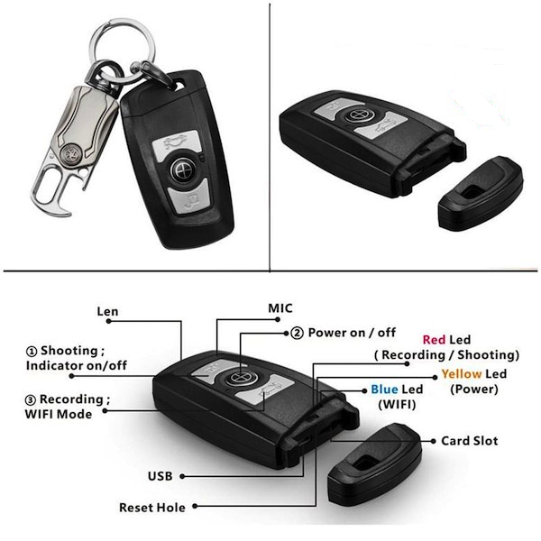 Wifi & DVR 4K Car Keychain Hidden Camera 5