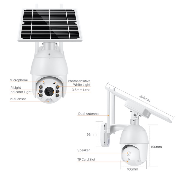 Solar 4g PTZ LED Night Vision Security Camera 8