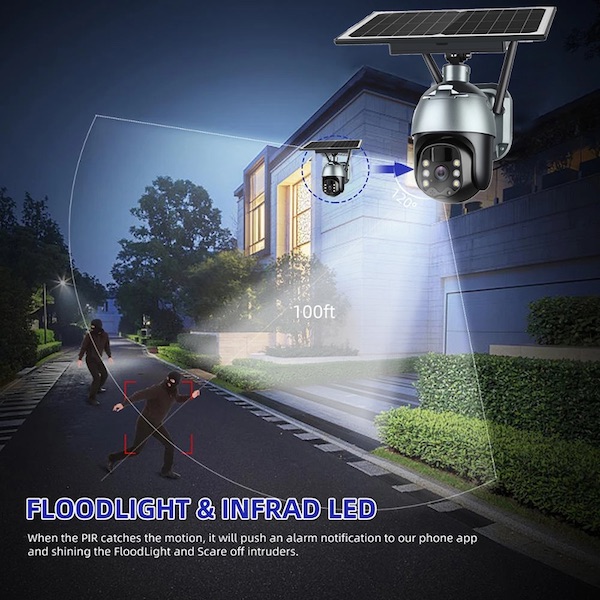Solar 4g PTZ LED Night Vision Security Camera 14