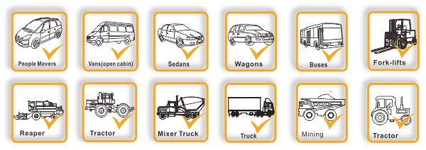 Picture of the various vehicles suitable for rear view cameras. 