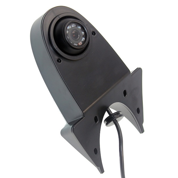 A picture of a PC-698 vehicle reversing camera and cable underside view.