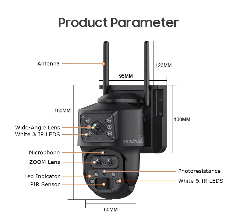 4G Solar Smart Dual Lens Mini PTZ camera specifications