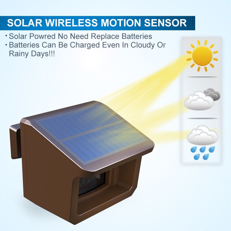 Solar wireless motion sensor