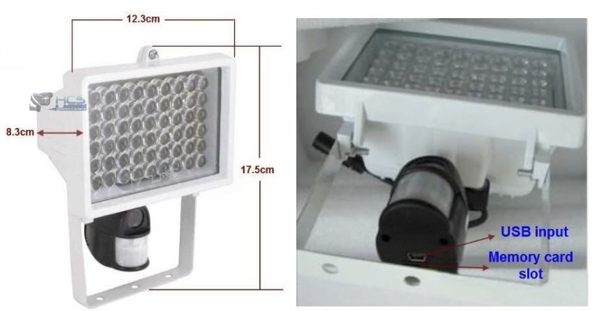 LED Flood Light Hidden Camera & Motion Detection Recorder