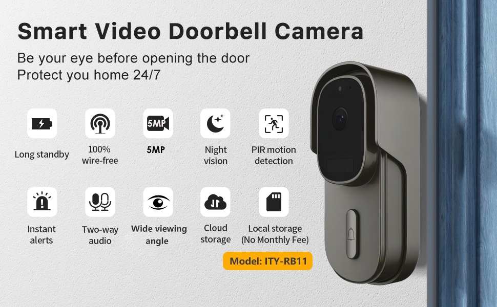 WiFi video doorbell camera functions 