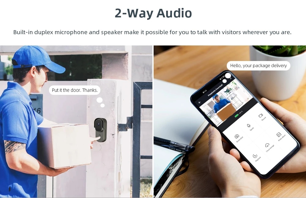 WiFi Video Door-bell camera two way audio function