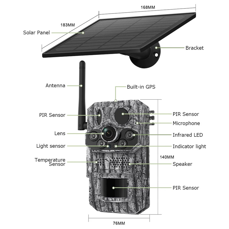 4G Pro Outdoor Solar Security Camera Specifications