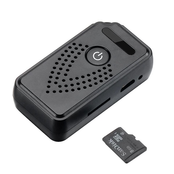 Listening device Voice Recorder side view with SD card