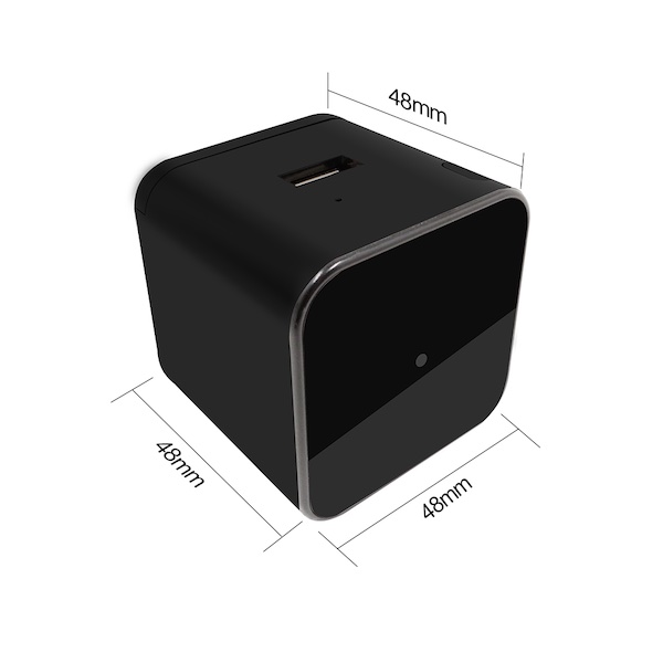 WiFi AC Wall charger Hidden Camera dimensions. 