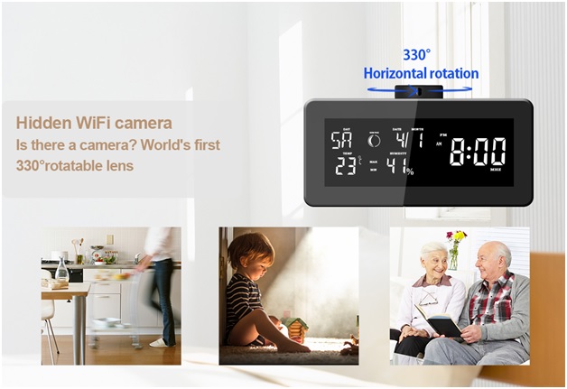 HD 1080P WiFi Weather Station, Clock Radio Camera 2