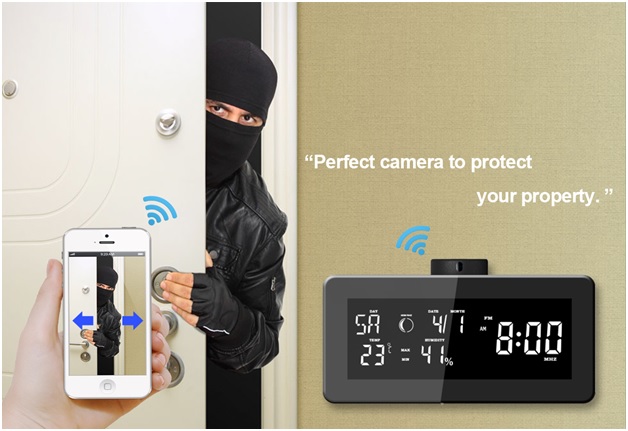 HD 1080P WiFi Weather Station, Clock Radio Camera 3