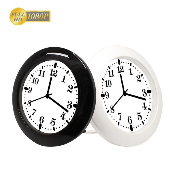 Wall Clock HD Nanny Cam & Motion Recorder black & white casing view