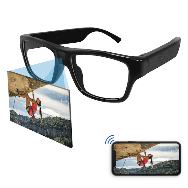 wifi reading glasses showing a live phone view